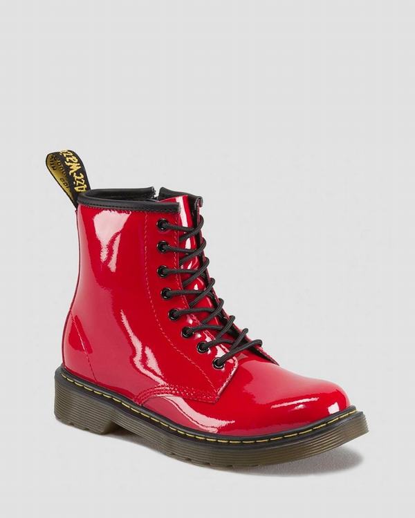 Dr Martens Dětské Kotníkové Boty Junior 1460 Patent Červené, CZ-291567